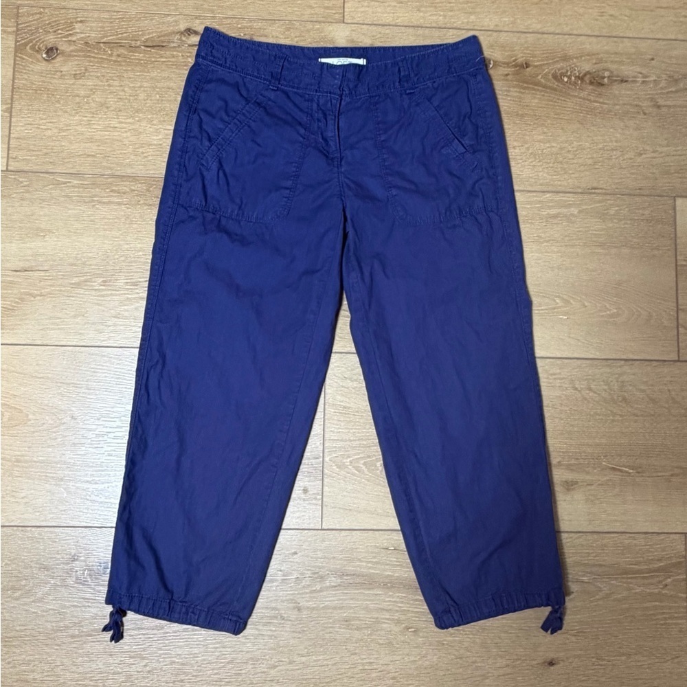 LOFT 100% Cotton Navy Blue Cargo Capri Pants Size 0